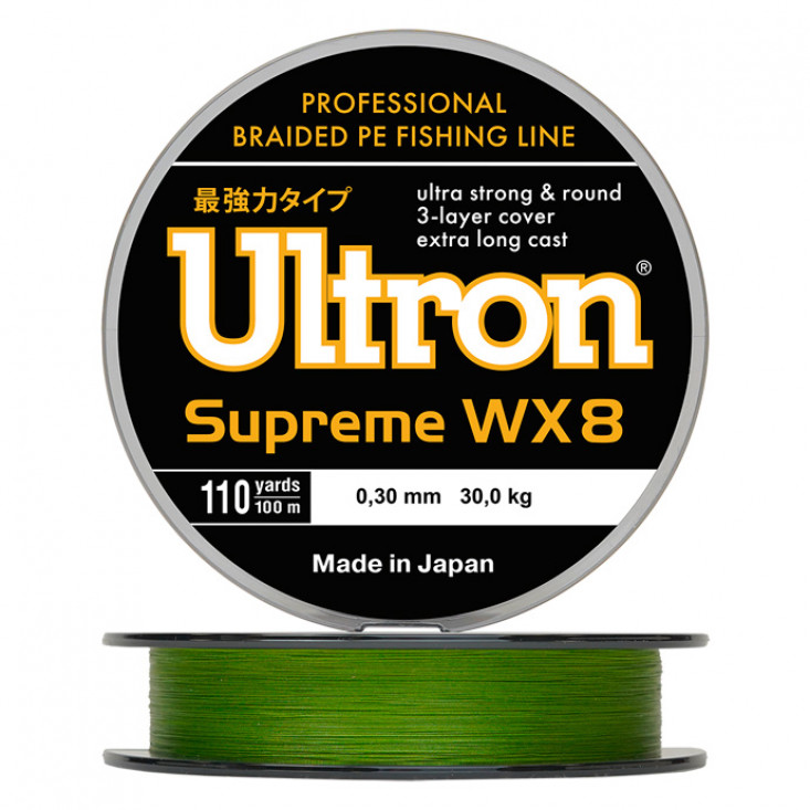 Шнур плетеный Ultron WX8 Supreme, хаки (0,10 мм, 8 кг, 100 м)